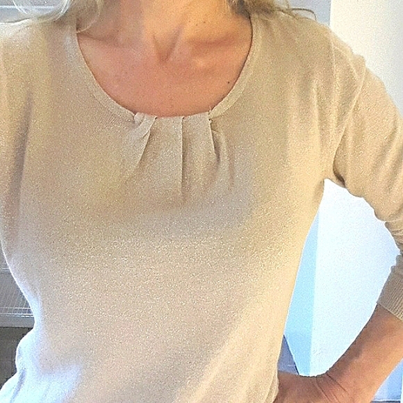 Gold Shimmer Career Top Sweater - Picture 3 of 3